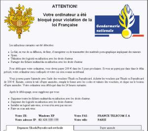 Le virus de la Gendarmerie/Police Nationale