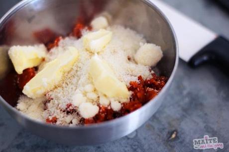 Dos de cabillaud, crumble de chorizo / parmesan