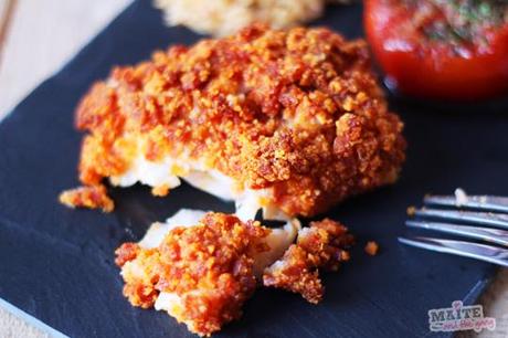 Dos de cabillaud, crumble de chorizo / parmesan