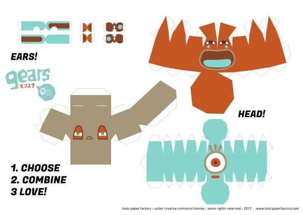 Blog_Paper_Toy_papertoy_Gears_Monsuta_template_preview_1 ‘Gears Monsuta’ papertoy by TPF