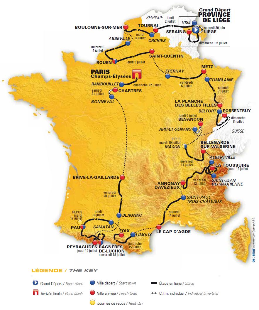Parcours du Tour de France 2012