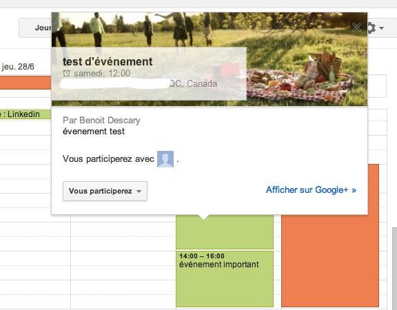 google plus evenement agenda Google+ Événements pousse plus loin le concept de gestion d’événements