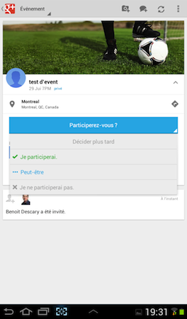 google plus evenement android Google+ Événements pousse plus loin le concept de gestion d’événements