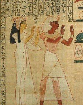 Le roi Heribor et la reine Nodjmet vénérant Osiris, déta