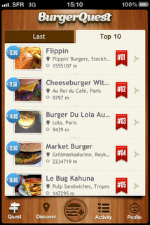 BurgerQuest - application iphone