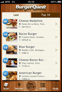 BurgerQuest - application iphone