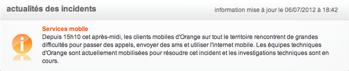 Orange : Une panne perturbe le réseau