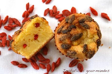 MOELLEUX AU CHOCOLAT BLANC ET AUX BAIES DE GOJI