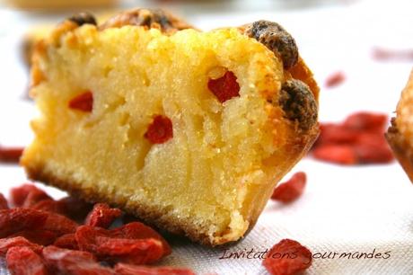 MOELLEUX AU CHOCOLAT BLANC ET AUX BAIES DE GOJI