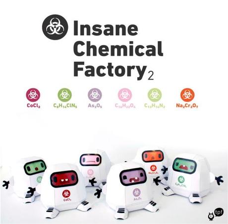 Insane Chemical Factory papertoys (x 6)