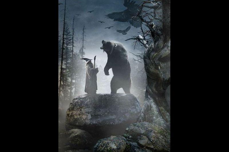 La rencontre entre Gandalf et Beorn, l'homme-ours solitaire.