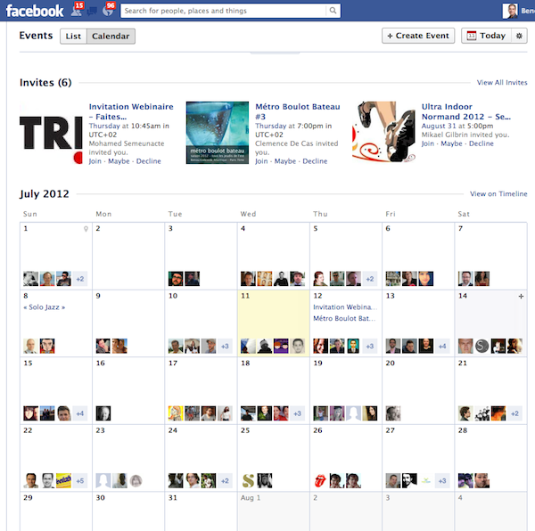 facebook evenements celendrier Facebook: un calendrier fait son apparition dans l’application Événement