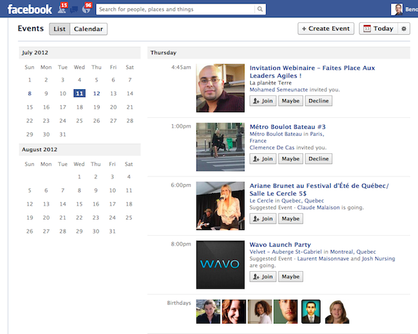 facebook evenements celendrier 11 Facebook: un calendrier fait son apparition dans l’application Événement