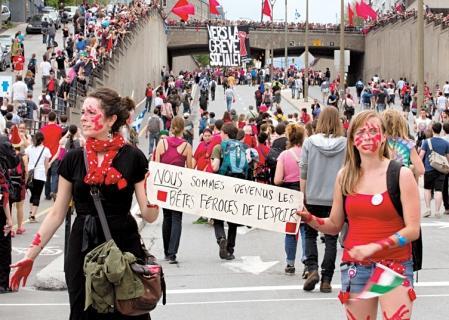 Manifestation du 22 mai, à Montréal. Une force d’abord souterraine, auparavant engourdie par un consensus froid, a surgi ce printemps.