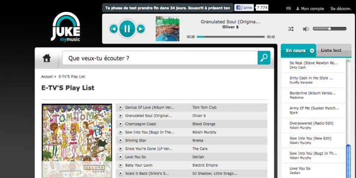 JUKE, musique et playlist en ligne!