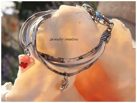 bracelet gris argent liberty et cordon soie lacaudry création