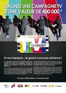 Pour la 1ère fois, des annonceurs en compétition pour le “Concours TV NO COST”, afin de gagner une campagne télé gratuite d’une valeur de 400 000 euros !