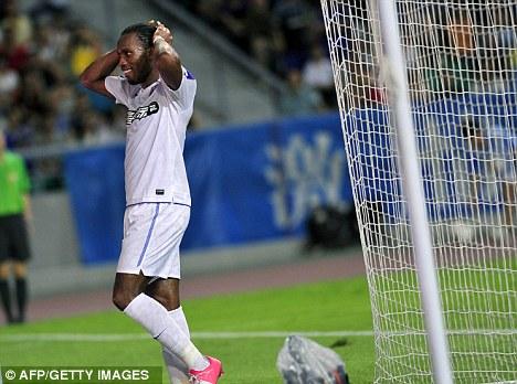 Close call: Drogba came off the bench and made an instant impact