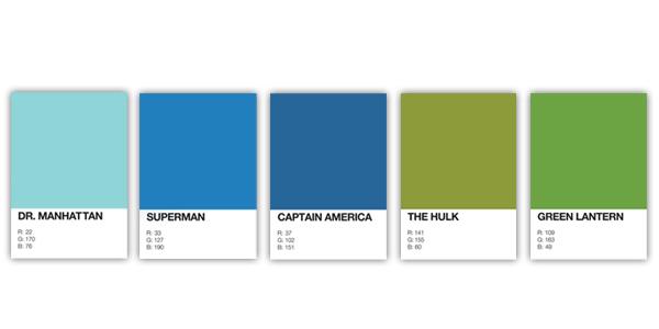 Les couleurs Pantone de vos superhĂŠros prĂŠfĂŠrĂŠs
