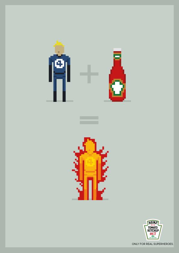 Pixel Art : des affiches Heinz parodient Marvel