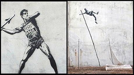 Banksy dévoile ses deux nouveaux tags pour les JO de Londres