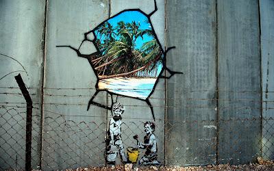 Street Art : Banksy en Palestine - Projet Santa's Ghetto - juillet 2005