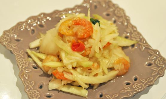 Salade de mangue verte et crevettes