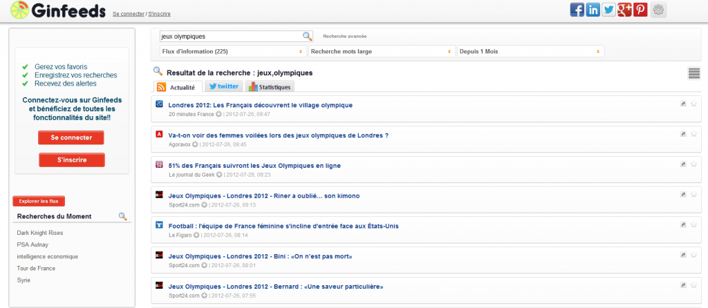 Flux, alertes, statistiques : gérer sa veille avec Ginfeeds