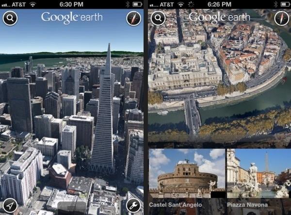 Google Earth sur iPhone, pour survoler des villes entières en 3D...