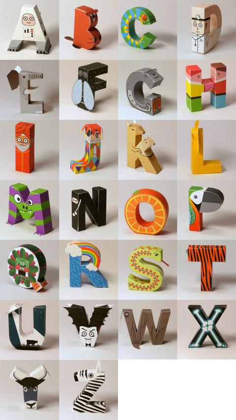 Papercraft alphabet en 3D à télécharger