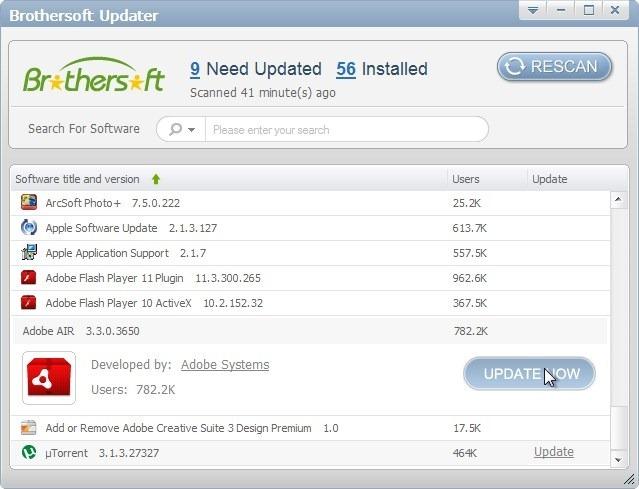 Brothersoft Updater_Update Now