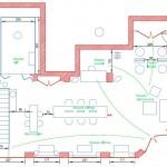 Plan d'aménagement du rez de chaussée par Laurence Garrisson