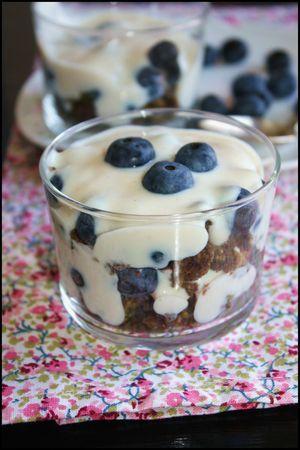 verrines matcha, myrtilles yaourt