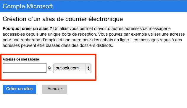 outlook alias mail Outlook.com : 6 astuces
