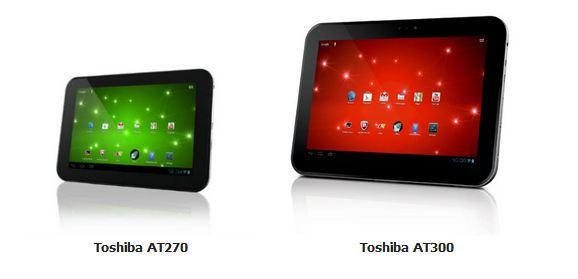 Les tablettes Toshiba AT270 et AT300 disponibles