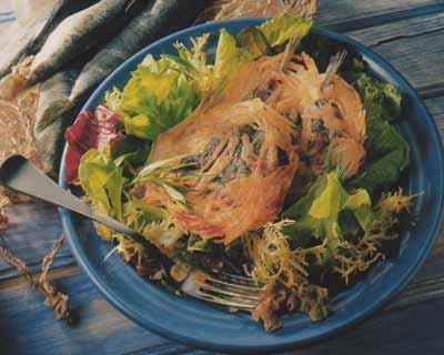 Sardines en paillassons croustillants