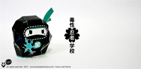 Papertoys Dokusei ninja gakkou (x 4)