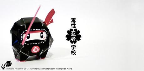Papertoys Dokusei ninja gakkou (x 4)