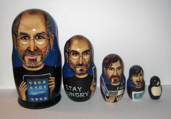 Collection Steve Jobs et iDevice en poupées russes...