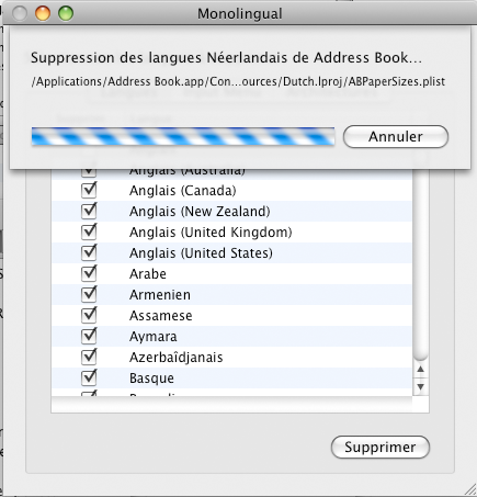 monolingual mac remove espace disk Application Mac : Monolingual