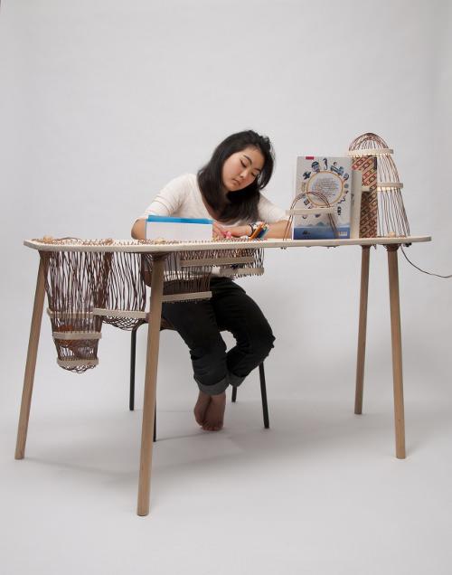 Bureau câblé Land(e)scape par Elodie Elsenberger