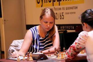 Échecs à Moscou - ronde 3 : Evjenia Ovod (2419) 0-1 Valentina Gunina (2507) - Photo © site officiel