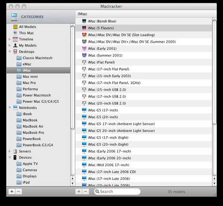 screen capture 3 Application Mac : MacTracker