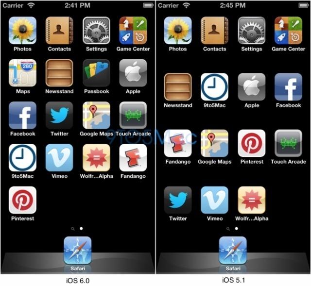 5 rangées d'Apps, ça donne quoi sur mon iPhone doppé à l'iOS 6?...