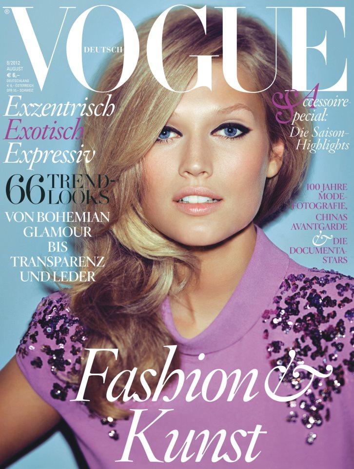 tonicover Toni Garrn Dons Bottega Veneta for Vogue Germanys August 2012 Cover