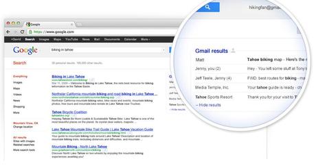 Gmail intégré dans les résultats de recherche sur Google