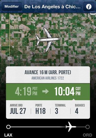 FlightTrack sur iPhone, pour être courant des vols dans le monde entier alt=
