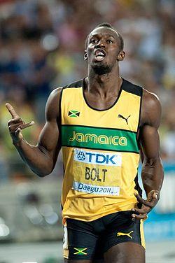 Usain Bolt 200 m final Daegu 2011.jpg - Wikipedia Orange