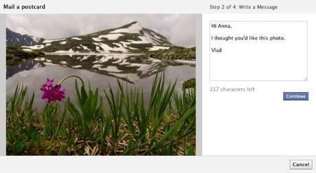 Facebook : un service de cartes postales