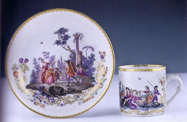 Porcelaines provenant de la manufacture Cozzi de Venise, entre 1760 et 1780